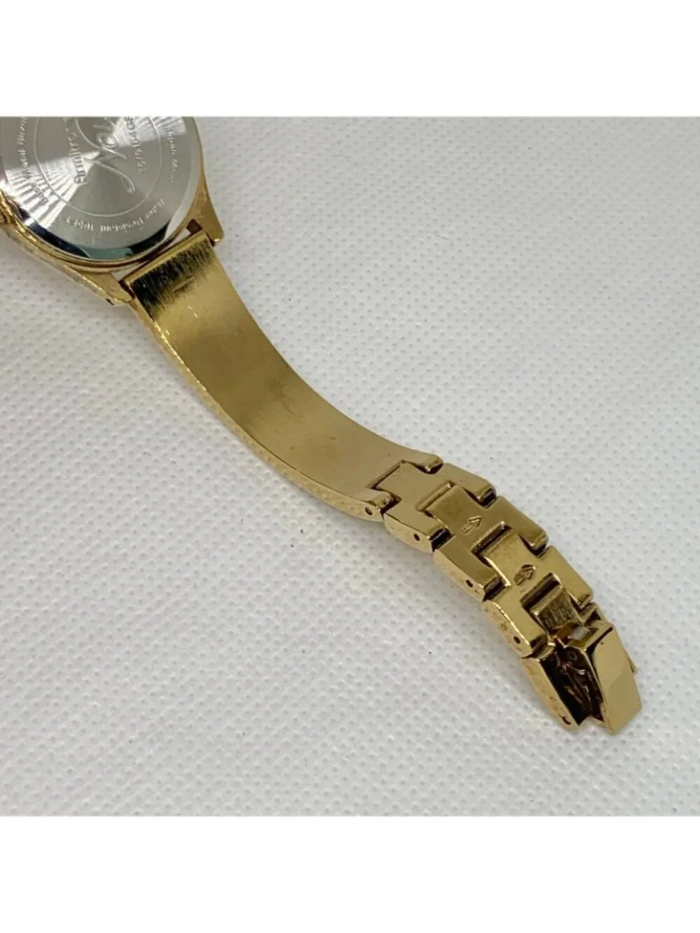 Armitron women’s dress watch gold white tone 26mm quartz Japan up to 8” running